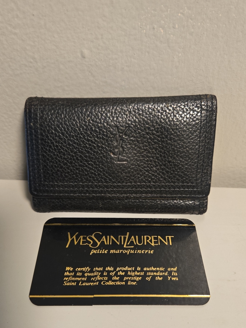 Yves Saint Laurent Black Leather Cardholder/Keycase